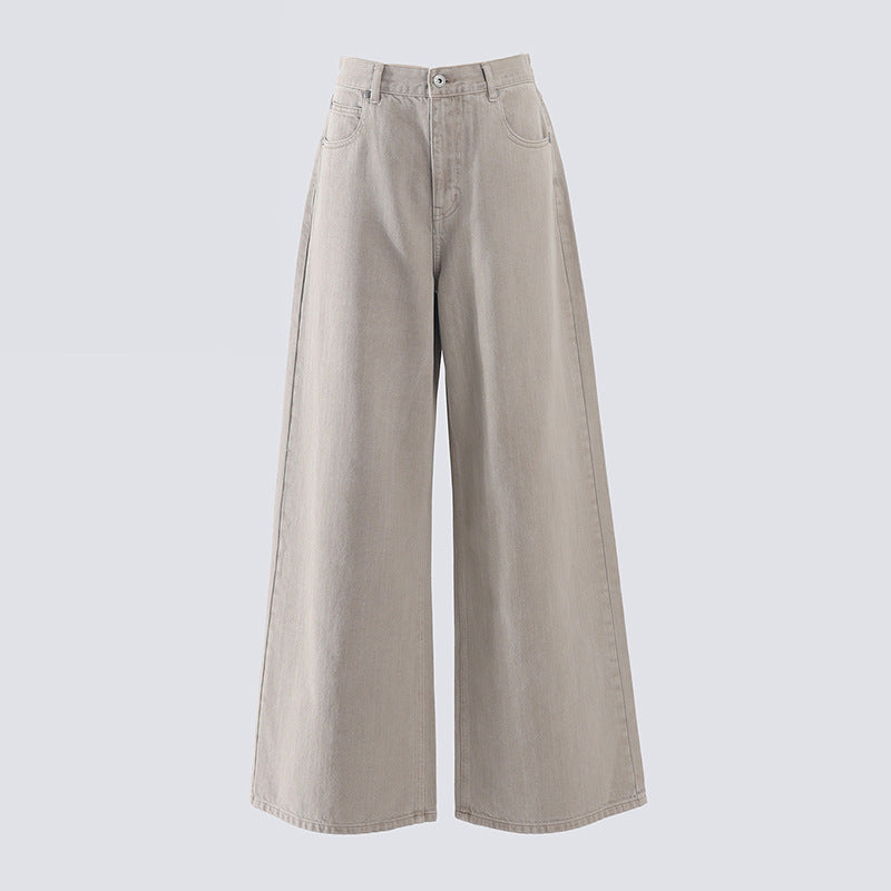 Straight Leg Wide-Leg Denim Pants for Women and Men Loose Fit