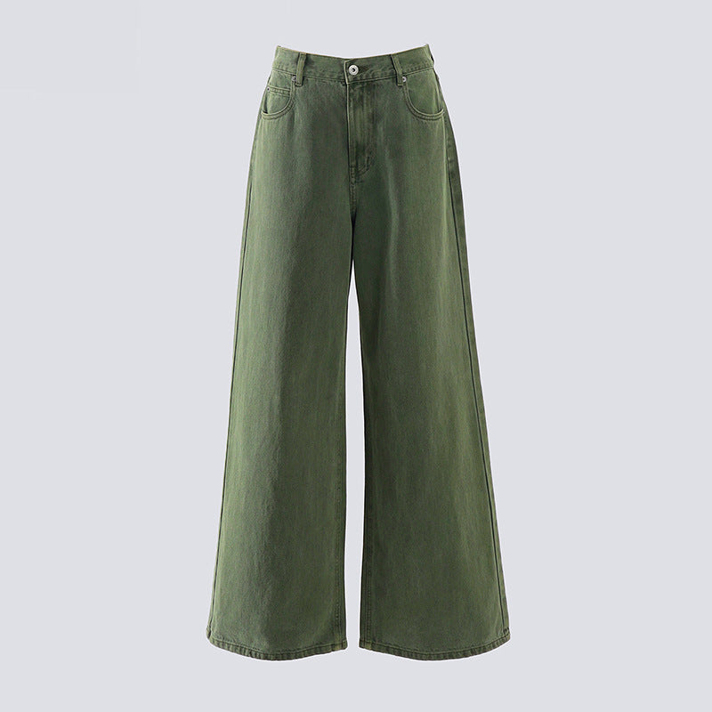 Straight Leg Wide-Leg Denim Pants for Women and Men Loose Fit